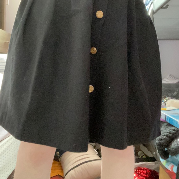 Goth Knee Length Black Skirt , Cosplay , Uniform - Picture 2 of 3